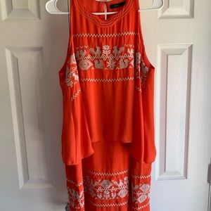 Orange sleeveless dress